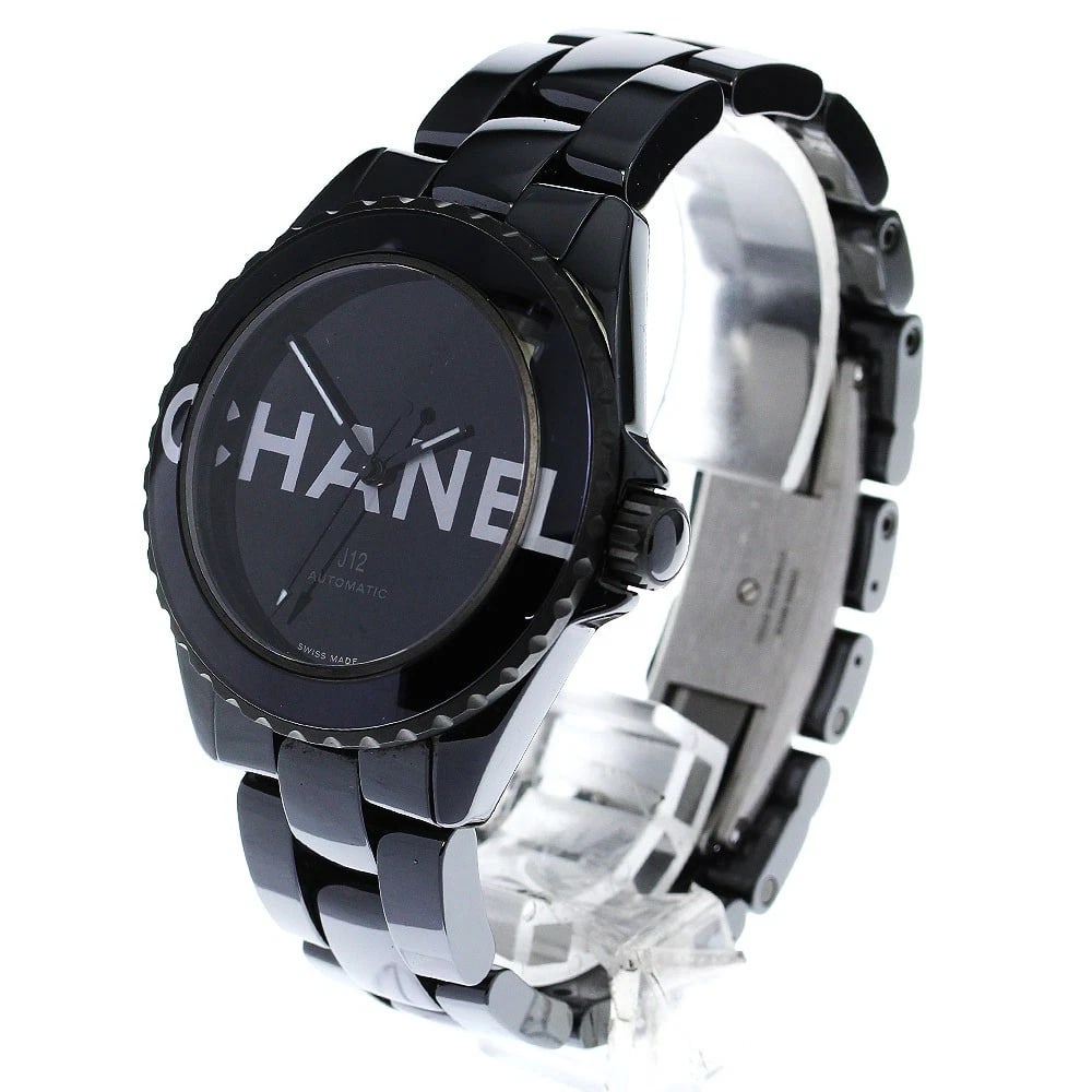 CHANEL J12 BLACK CERAMIC AUTOMATIC WATCH - 2