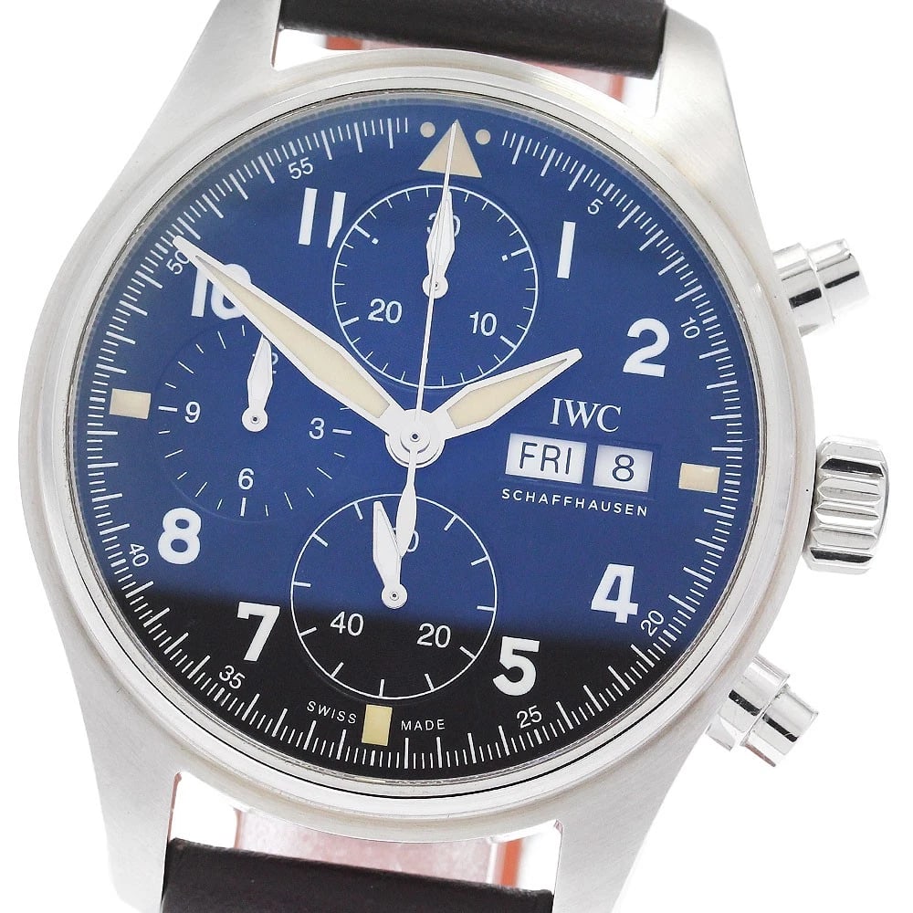 IWC SCHAFFHAUSEN PILOT WATCH AUTOMATIC WATCH: IWC SCHAFFHAUSEN Pilot watch Automatic Watch Brand: IWC SCHAFFHAUSEN Type/Style: Wristwatch Material: Band Material leather, Case Material Stainless Steel Color: Dial Color black Size: Case size