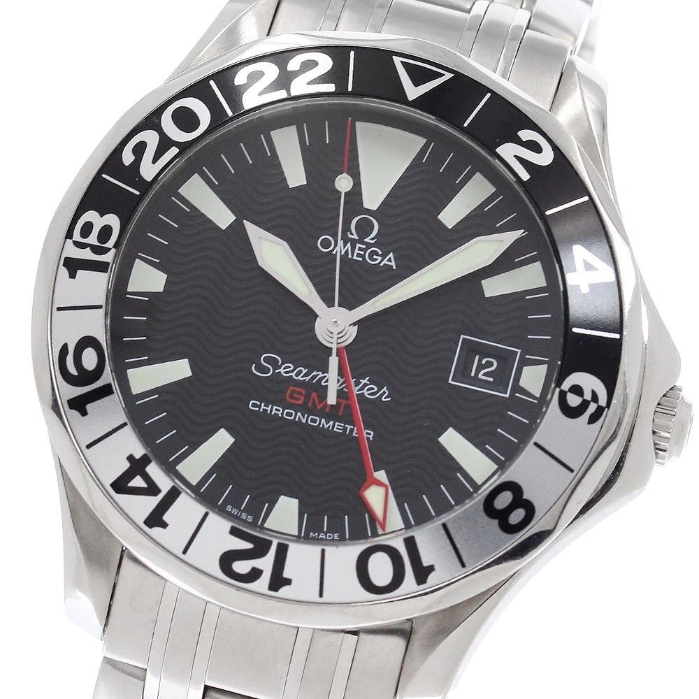 OMEGA SEAMASTER AUTOMATIC WATCH: OMEGA Seamaster Automatic Watch Brand: OMEGA Type/Style: Wristwatch Material: Band Material Stainless Steel, Case Material Stainless Steel Color: Dial Color black Size: Case size About 41mm (1.6inch)