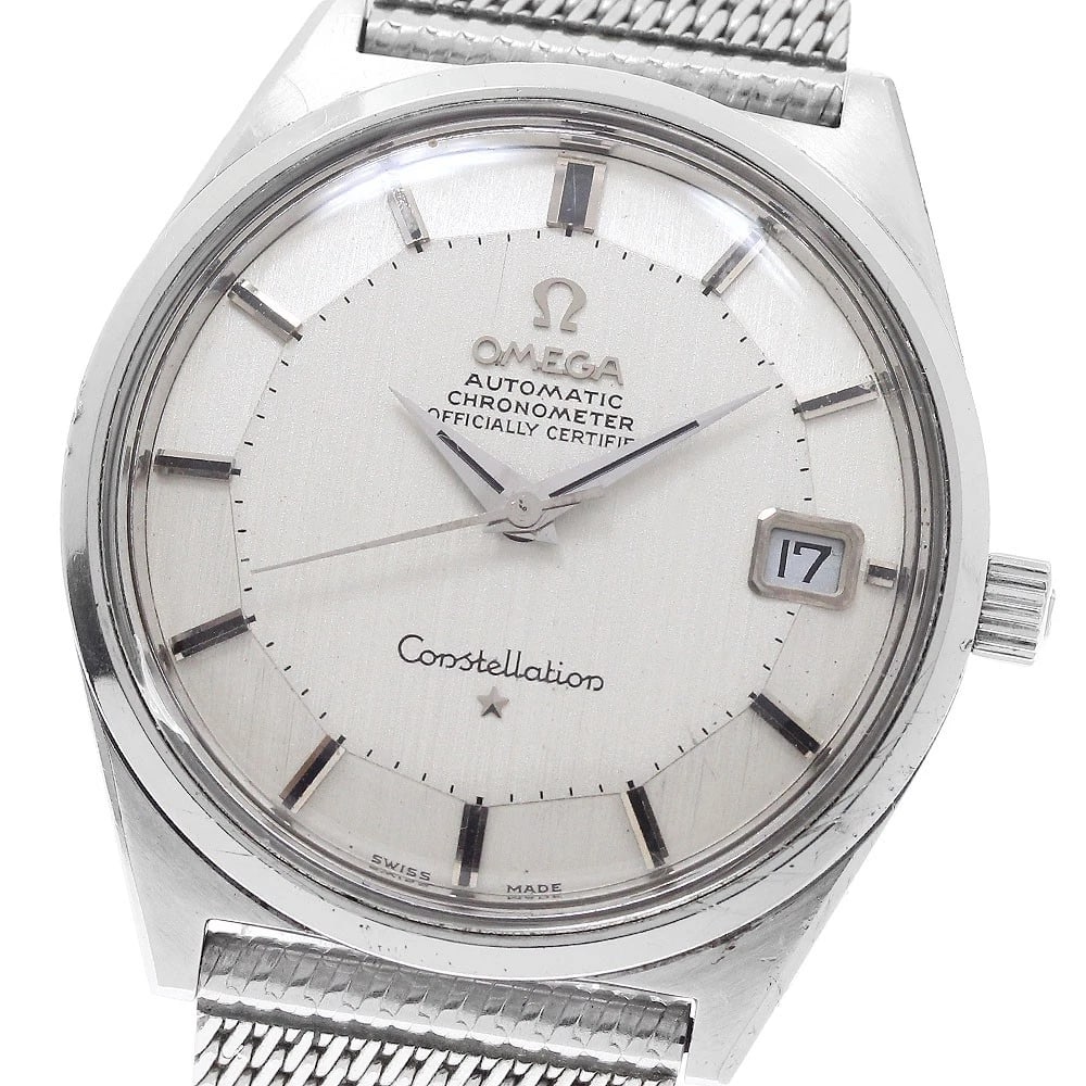 OMEGA CONSTELLATION PIE PAN DIAL CHRONOMETER AUTOMATIC WATCH: OMEGA Constellation Pie pan dial Chronometer Automatic Watch Brand: OMEGA Type/Style: Wristwatch Material: Band Material Stainless Steel, Case Material Stainless Steel Color: Dial Color Silver Size: C