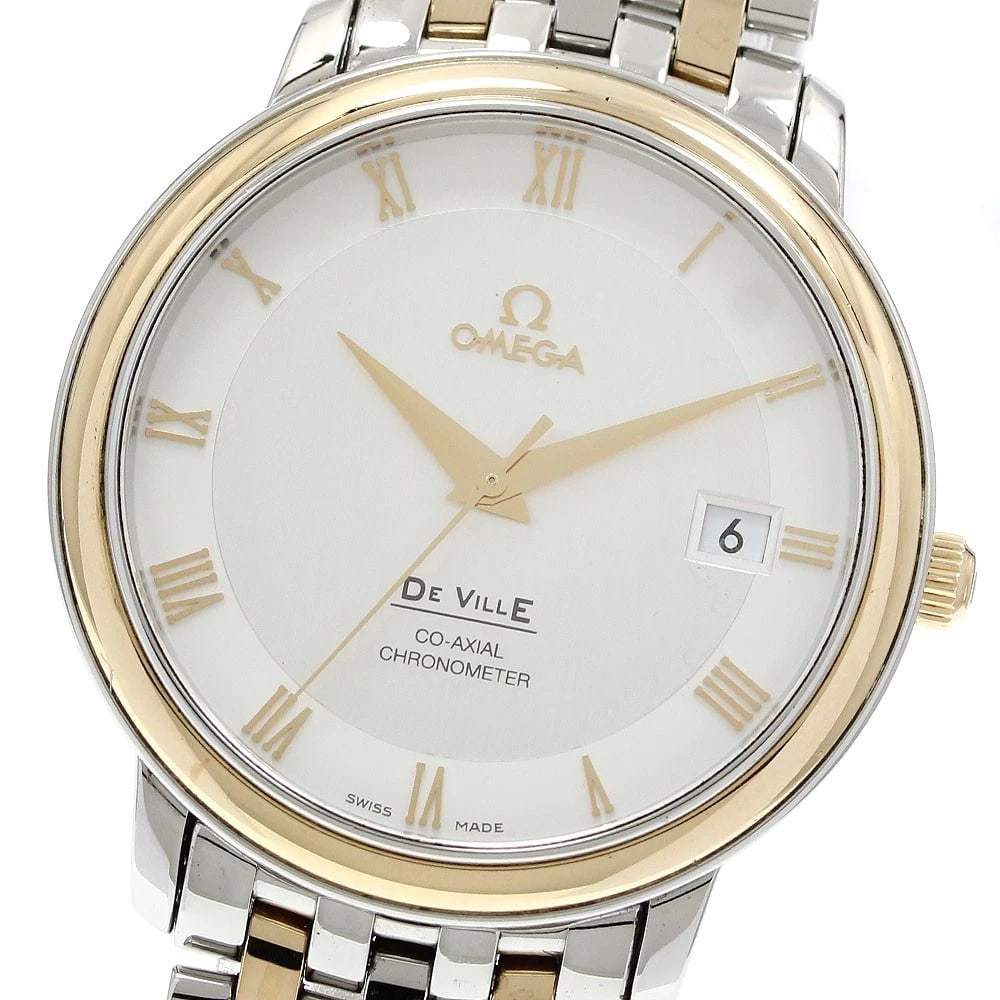 OMEGA DE VILLE PRESTIGE COAXIAL CHRONOMETER AUTOMATIC WATCH: OMEGA De Ville Prestige Coaxial chronometer Automatic Watch Brand: OMEGA Type/Style: Wristwatch Material: Band Material Stainless Steel/YG, Case Material Stainless Steel/YG Color: Dial Color Silver