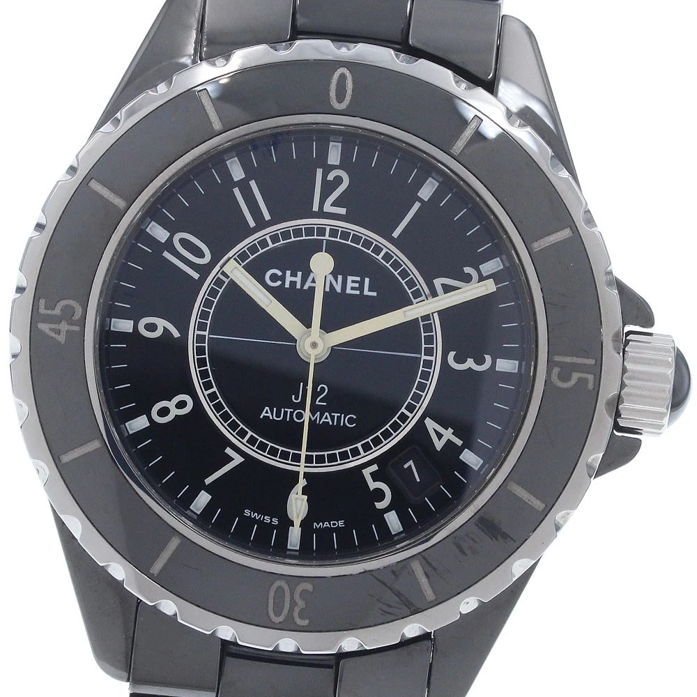 CHANEL J12 BLACK CERAMIC DATE BLACK DIAL AUTOMATIC WATCH: CHANEL J12 Black Ceramic Date black Dial Automatic Watch Brand: CHANEL Type/Style: Wristwatch Material: Band Material Ceramic / Stainless Steel, Case Material Ceramic / Stainless Steel Color: Dial