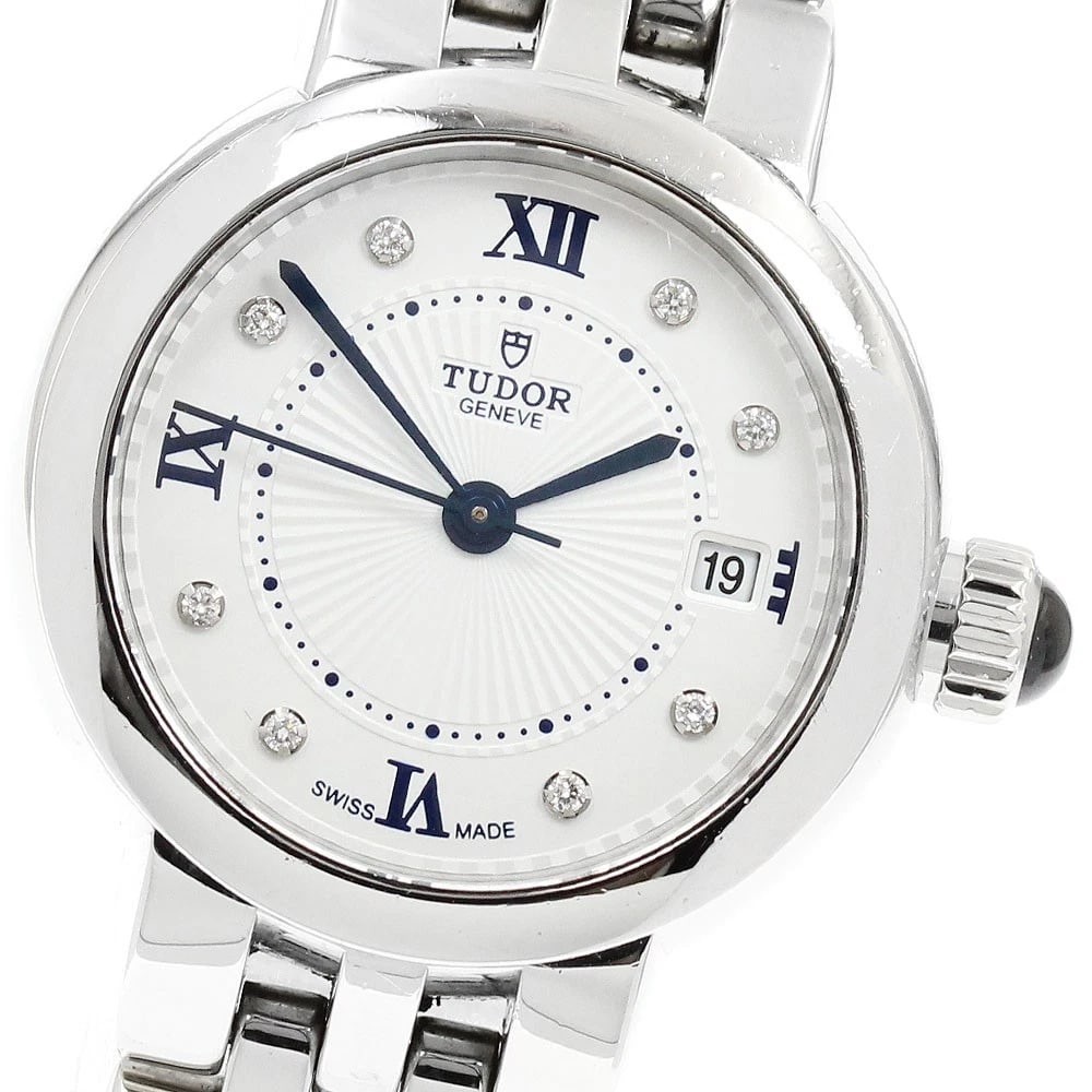 TUDOR CLAIRE DE ROSE DIAMOND DATE AUTOMATIC WATCH: TUDOR Claire de Rose Diamond Date Automatic Watch Brand: TUDOR Type/Style: Wristwatch Material: Band Material Stainless Steel, Case Material Stainless Steel Color: Dial Color Silver Size: Case Size