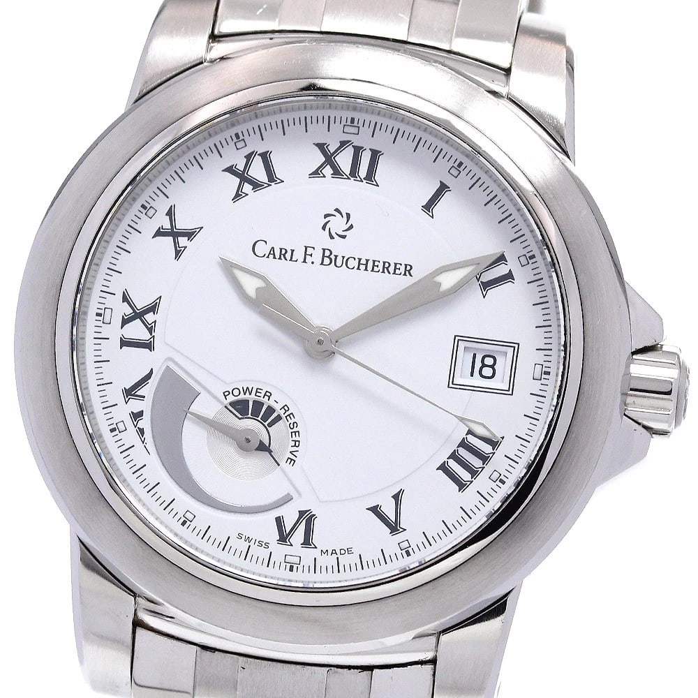 CARL F.BUCHERER PATRAVI POWER RESERVE AUTOMATIC WATCH: CARL F.BUCHERER Patravi Power reserve Automatic Watch Brand: CARL F.BUCHERER Type/Style: Wristwatch Material: Band Material Stainless Steel, Case Material Stainless Steel Color: Dial Color Silver