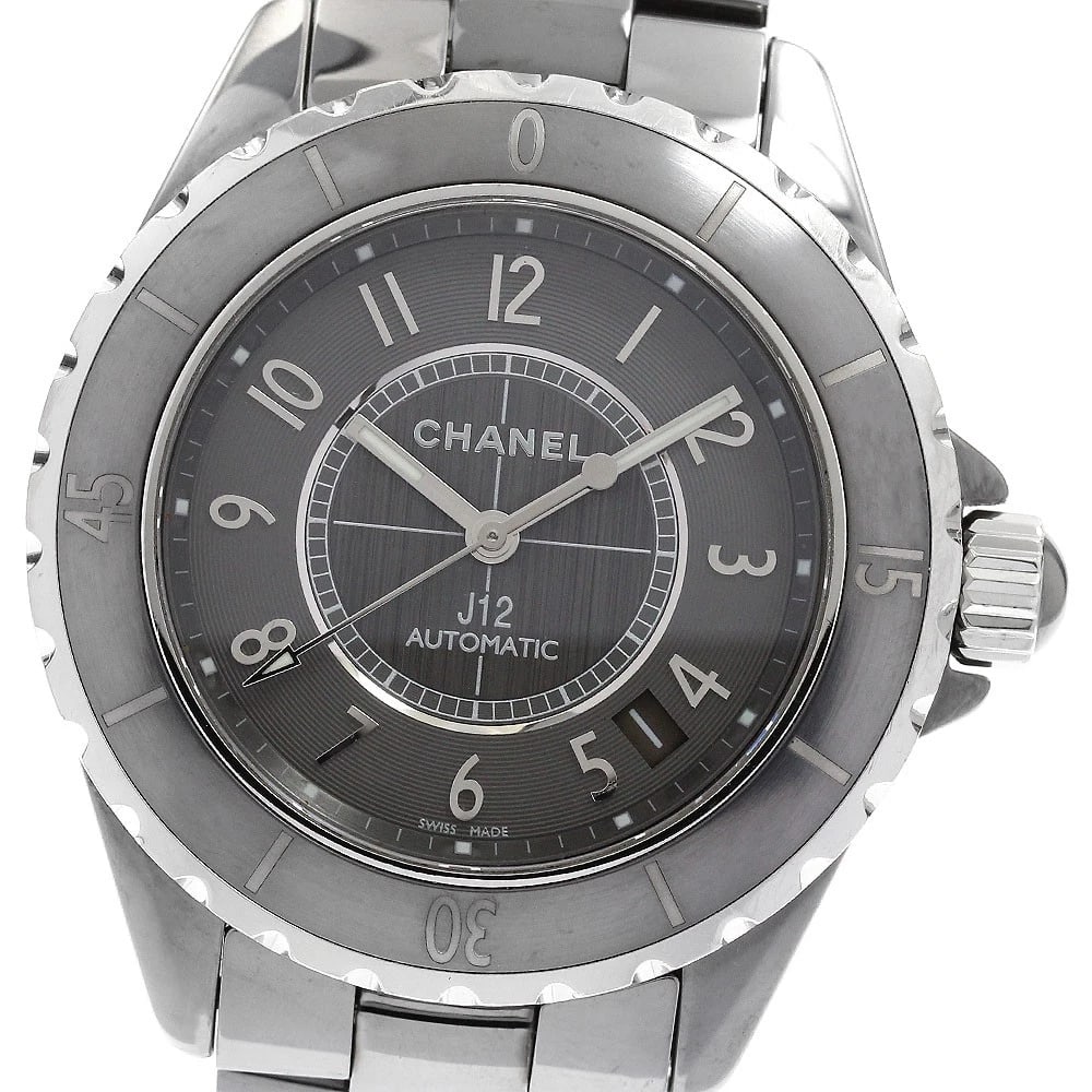 CHANEL J12 CHROMATIC DATE GRAY DIAL AUTOMATIC WATCH: CHANEL J12 Chromatic Date gray Dial Automatic Watch Brand: CHANEL Type/Style: Wristwatch Material: Band Material Titanium / ceramic, Case Material Titanium / ceramic Color: Dial Color gray Size: Case