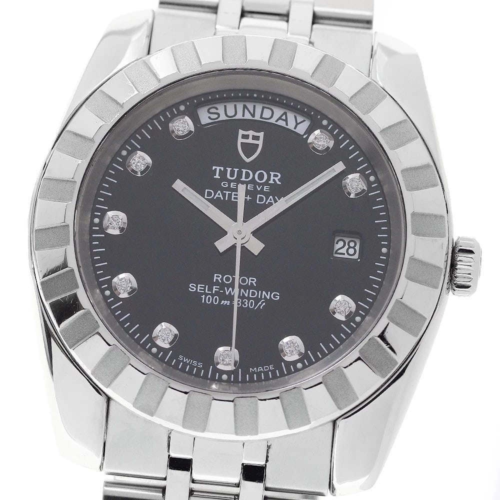 TUDOR CLASSIC DIAMOND BLACK DIAL AUTOMATIC WATCH (1 of 4)