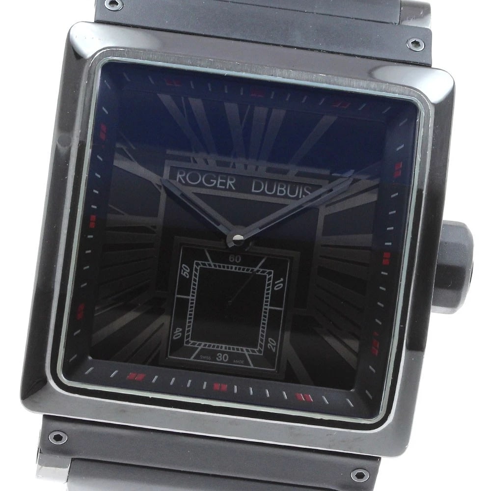 ROGER DUBUIS KING SQUARE SMALL SECONDS AUTOMATIC WATCH: ROGER DUBUIS King Square Small seconds Automatic Watch Brand: ROGER DUBUIS Type/Style: Wristwatch Material: Band Material rubber, Case Material titanium Color: Dial Color black Size: Case Size