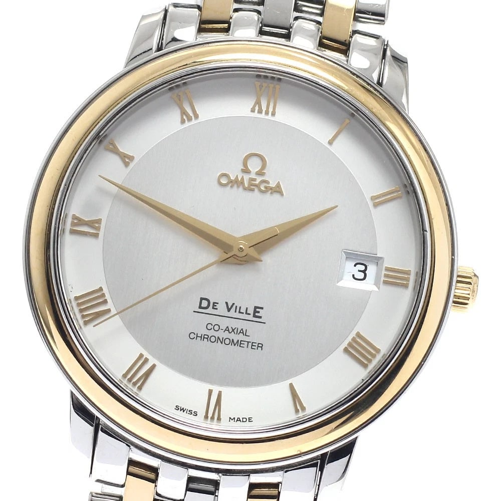 OMEGA DE VILLE PRESTIGE COAXIAL CHRONOMETER AUTOMATIC WATCH: OMEGA De Ville Prestige Coaxial chronometer Automatic Watch Brand: OMEGA Type/Style: Wristwatch Material: Band Material Stainless Steel/YG, Case Material Stainless Steel/YG Color: Dial Color Silver
