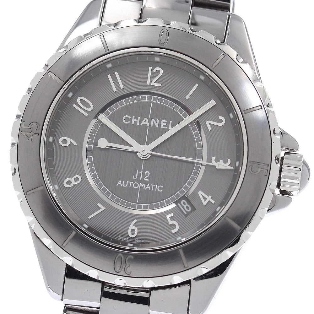 CHANEL J12 CHROMATIC DATE GRAY DIAL AUTOMATIC WATCH: CHANEL J12 Chromatic Date Gray Dial Automatic Watch Brand: CHANEL Type/Style: Wristwatch Material: Band Material Titanium / ceramic, Case Material Titanium / ceramic Color: Dial Color gray Size: Case