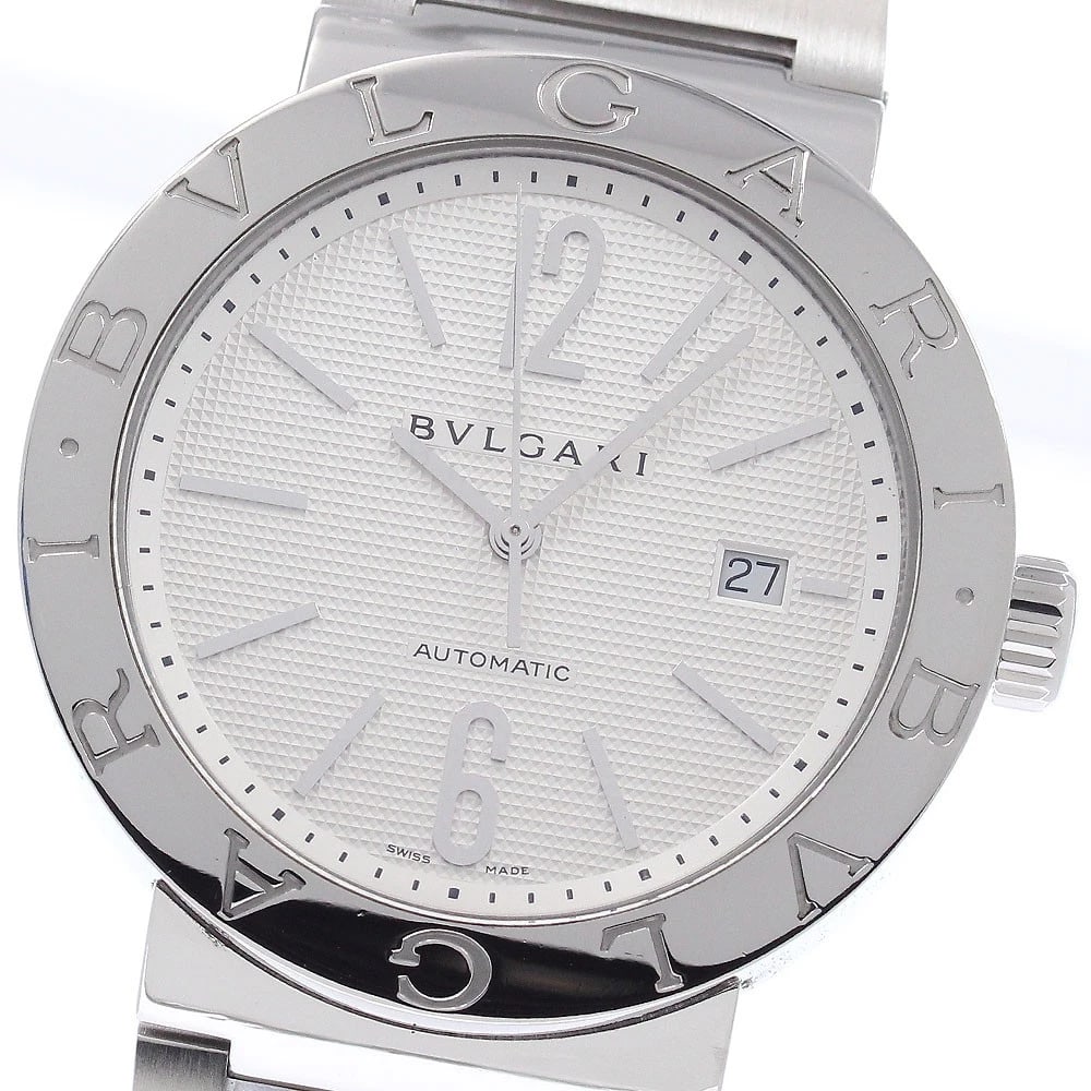 BVLGARI DATE SILVER DIAL AUTOMATIC WATCH: BVLGARI Date Silver Dial Automatic Watch Brand: BVLGARI Type/Style: Wristwatch Material: Band Material Stainless Steel, Case Material Stainless Steel Color: Dial Color Silver Size: Case Size