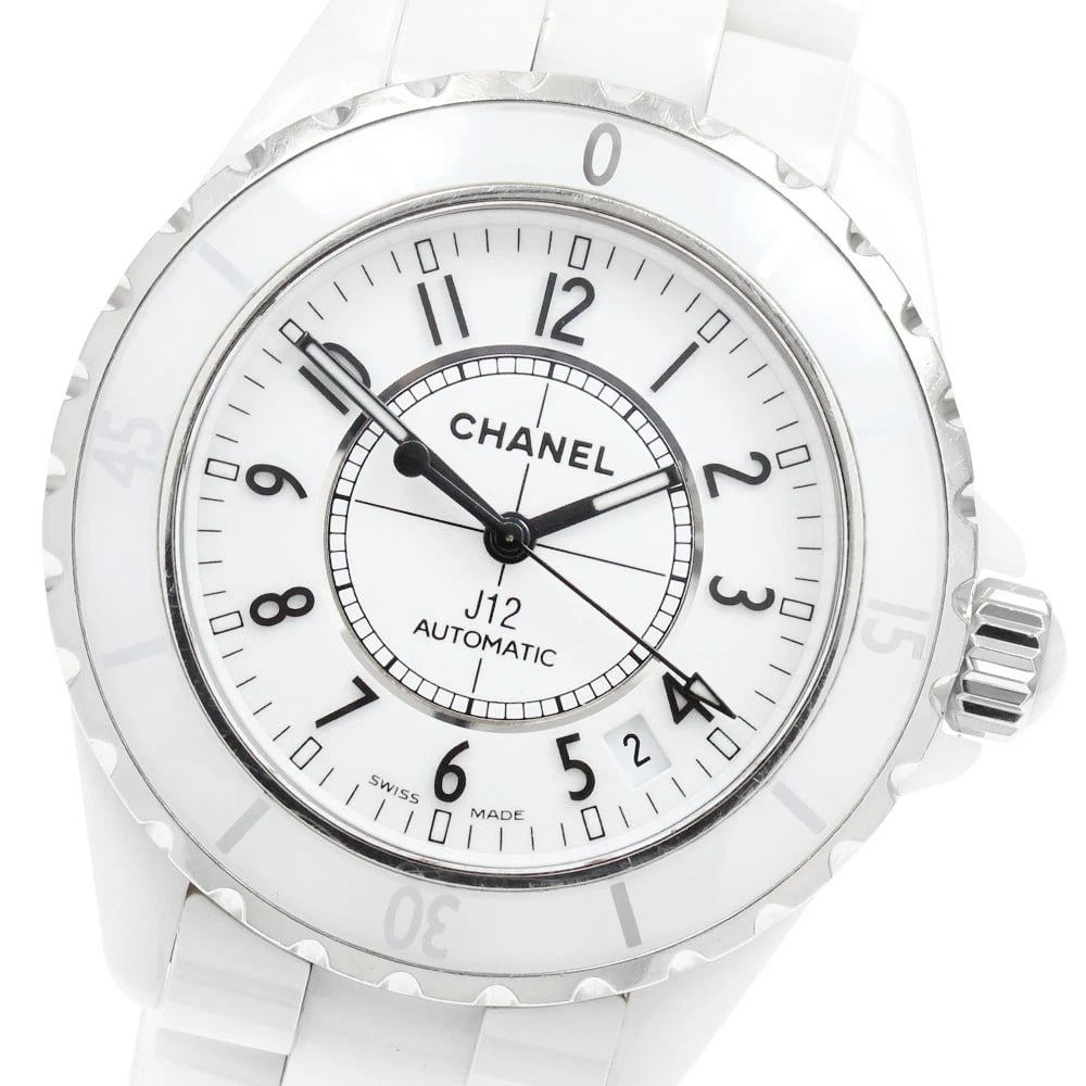 CHANEL J12 WHITE CERAMIC WHITE DIAL AUTOMATIC WATCH (1 of 4)