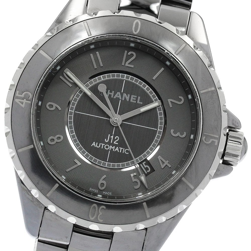 CHANEL J12 CHROMATIC DATE GRAY DIAL AUTOMATIC WATCH: CHANEL J12 Chromatic Date gray Dial Automatic Watch Brand: CHANEL Type/Style: Wristwatch Material: Band Material Titanium / ceramic, Case Material Titanium / ceramic Color: Dial Color gray Size: Case