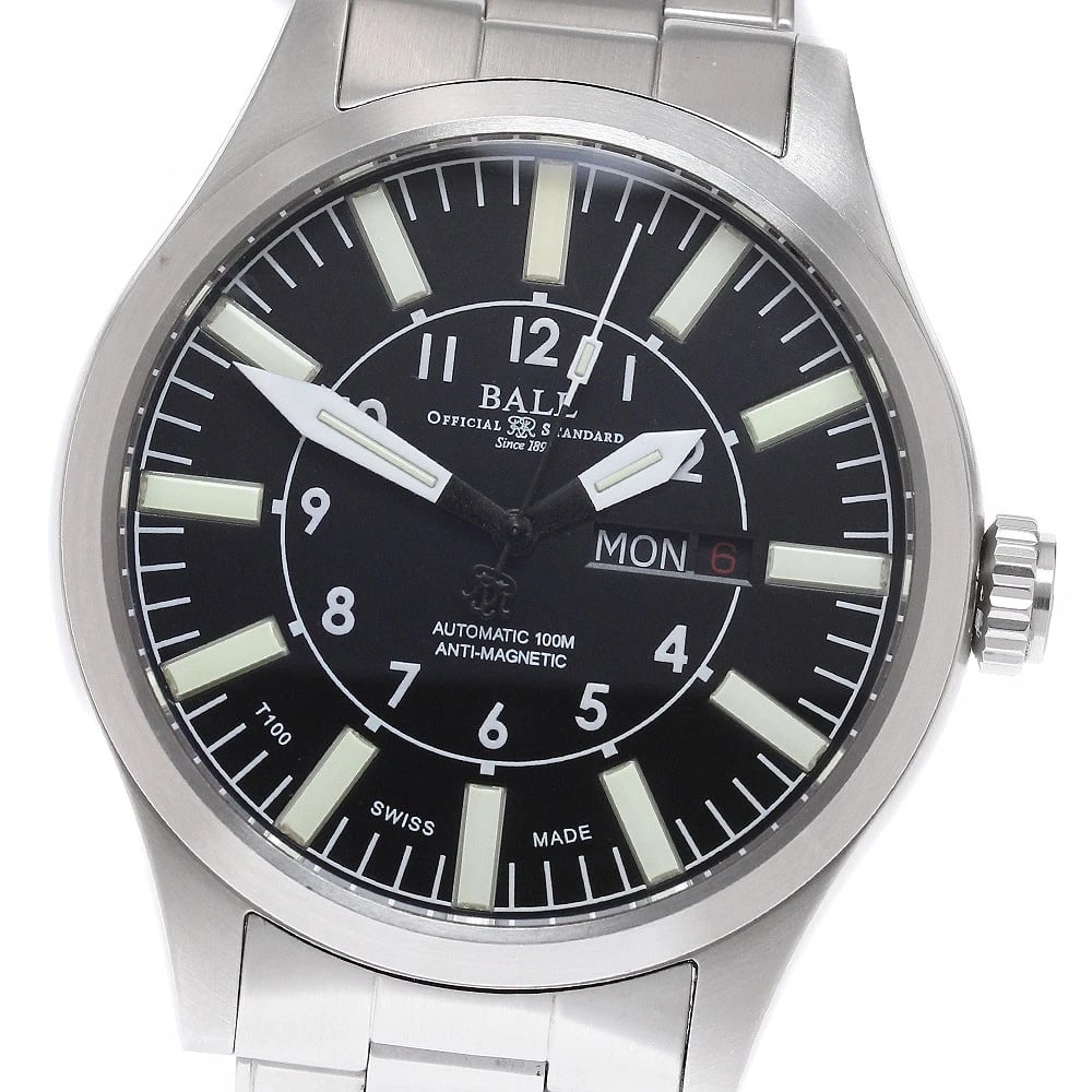 BALLWATCH ENGINEER MASTER DAY DATE AUTOMATIC WATCH: BALLWATCH Engineer Master Day date Automatic Watch Brand: BALLWATCH Type/Style: Wristwatch Material: Band Material Stainless Steel, Case Material Stainless Steel Color: Dial Color black Size: Case