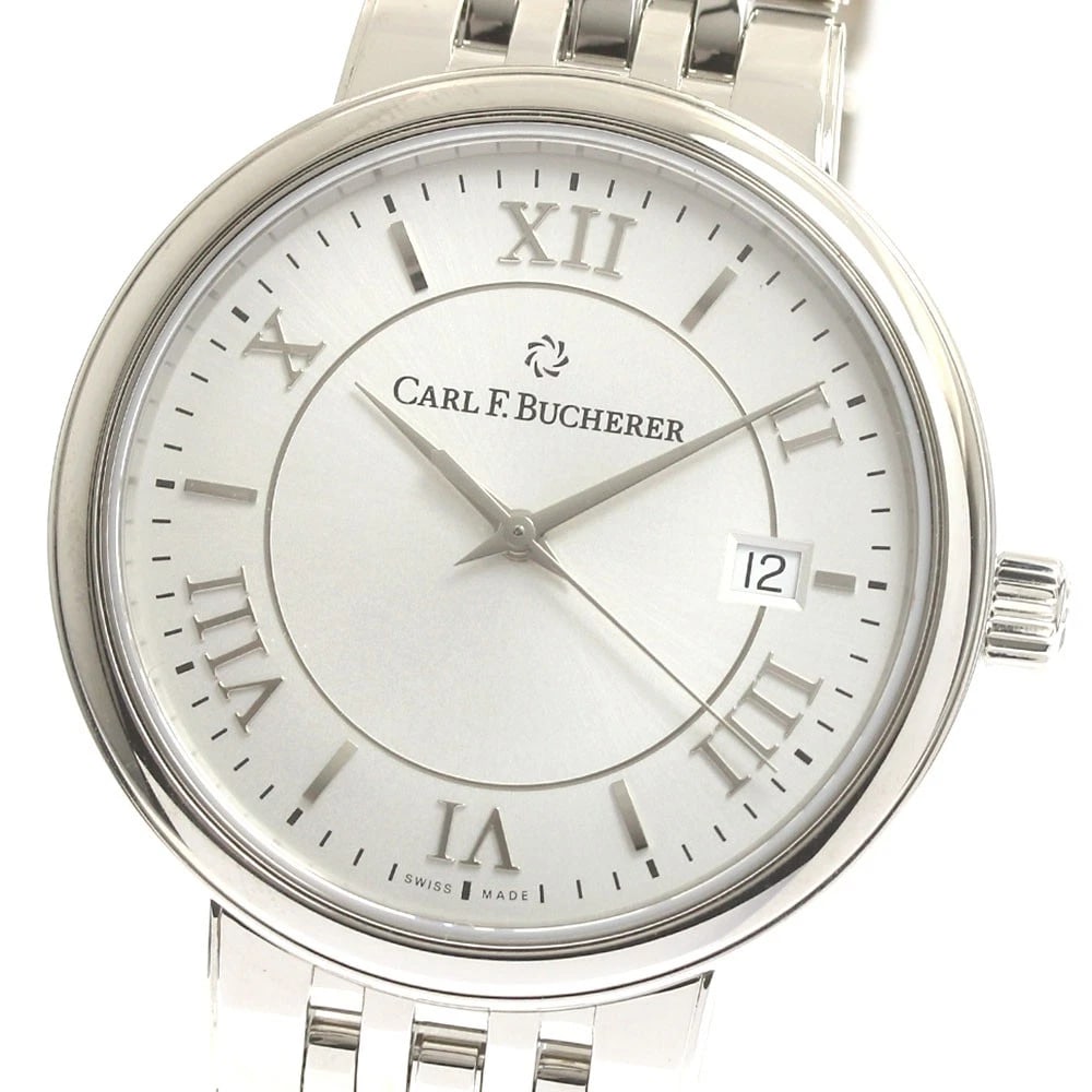 CARL F.BUCHERER ADAMAVI DATE AUTOMATIC WATCH: CARL F.BUCHERER Adamavi Date Automatic Watch Brand: CARL F.BUCHERER Type/Style: Wristwatch Material: Band Material Stainless Steel, Case Material Stainless Steel Color: Dial Color Silver Size: Case