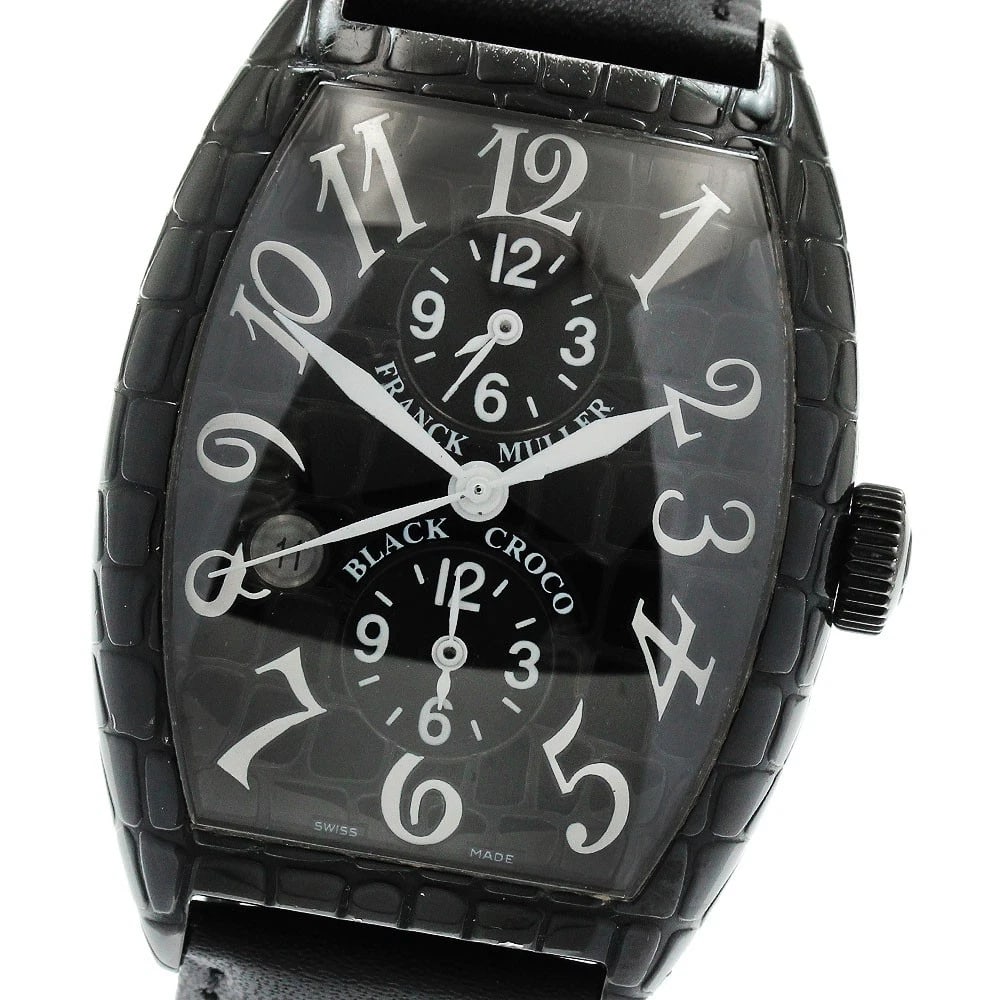 FRANCK MULLER TONNEAU CURVEX MASTER BANKER WATCH: FRANCK MULLER Tonneau Curvex Master Banker Watch Brand: FRANCK MULLER Type/Style: Wristwatch Material: Band Material leather, Case Material Stainless Steel Color: Dial Color black Size: Case Size