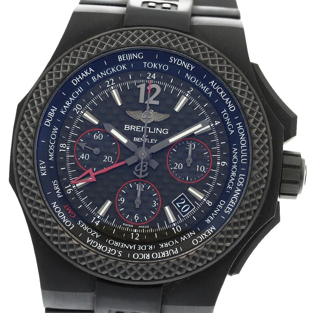BREITLING BENTLEY GMT CARBON BODY AUTOMATIC WATCH: BREITLING Bentley GMT Carbon Body Automatic Watch Brand: BREITLING Type/Style: Wristwatch Material: Band Material rubber, Case Material carbon Color: Dial Color carbon Size: Case Size About45mm (1.8in
