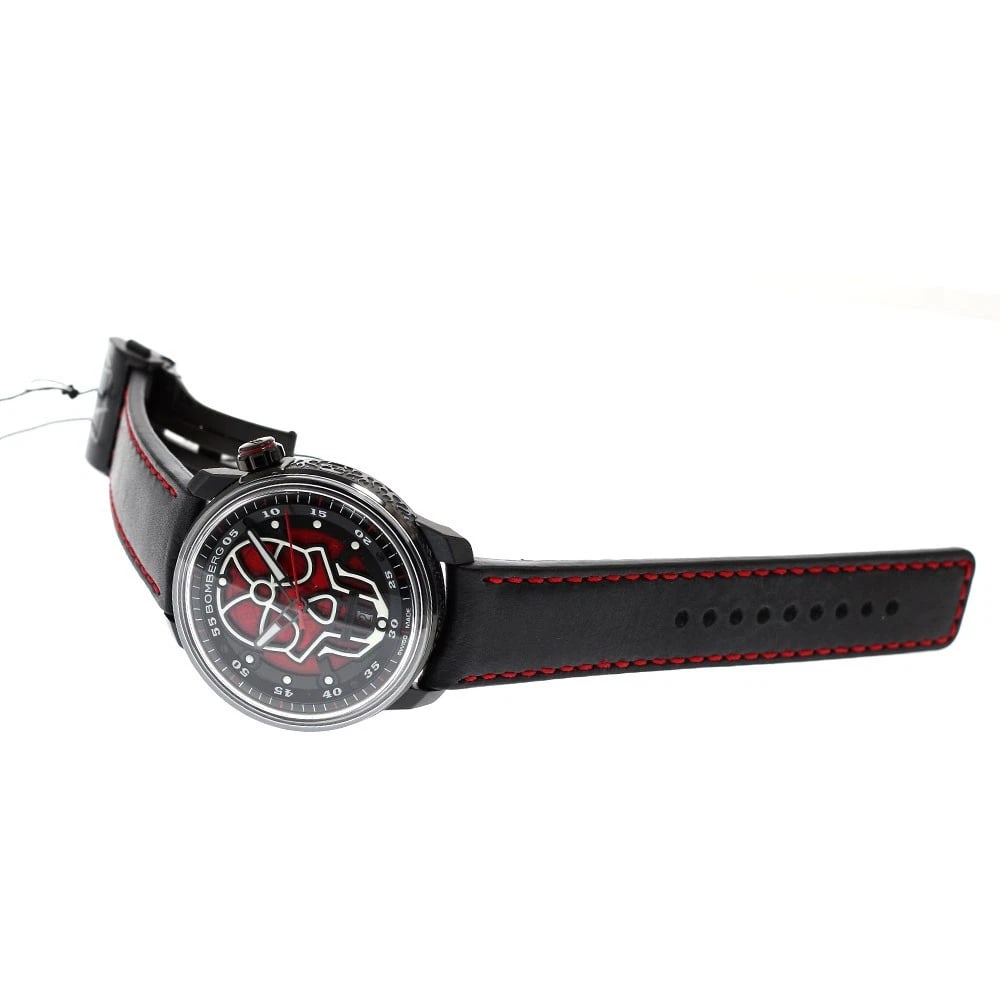 BOMBERG SKULL DATE RED DIAL AUTOMATIC WATCH - 2