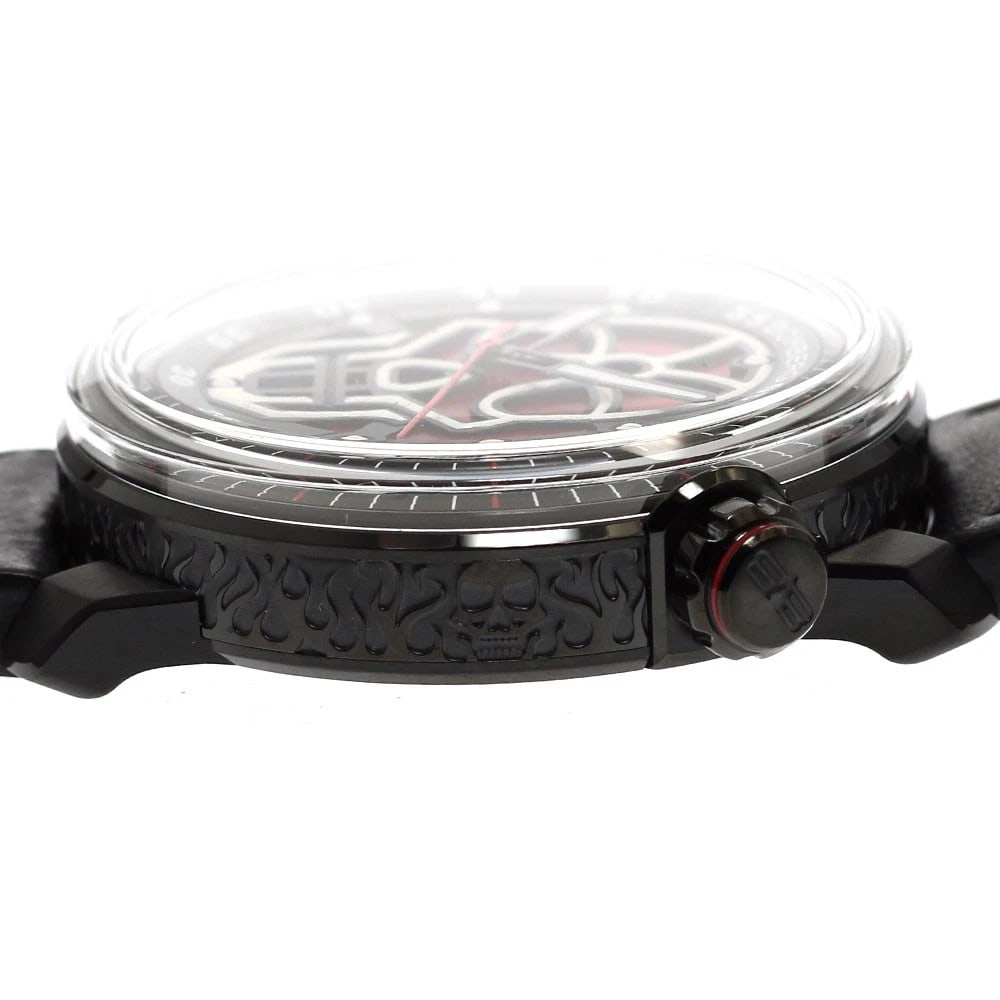 BOMBERG SKULL DATE RED DIAL AUTOMATIC WATCH - 3