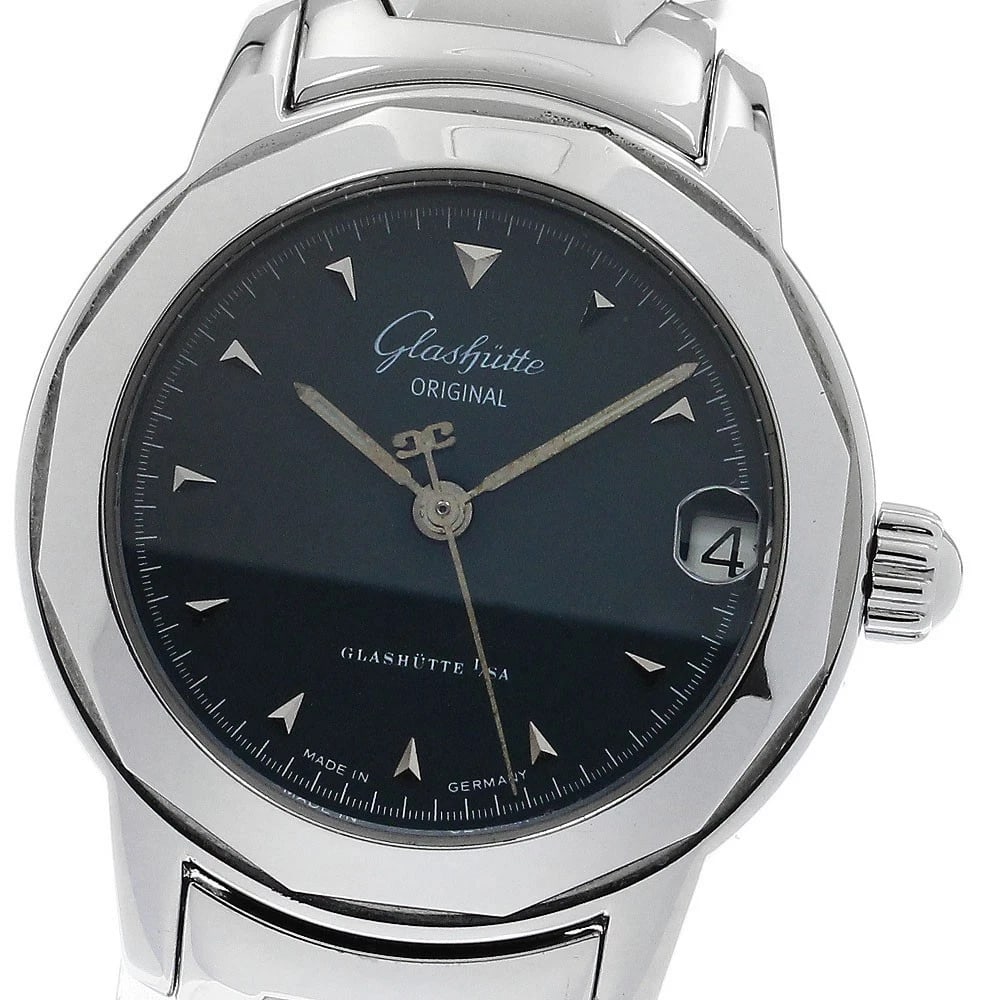 GLASHUTTE ORIGINAL SPORTS DATE AUTOMATIC WATCH: GLASHUTTE ORIGINAL sports Date Automatic Watch Brand: GLASHUTTE ORIGINAL Type/Style: Wristwatch Material: Band Material Stainless Steel, Case Material Stainless Steel Color: Dial Color green Size: