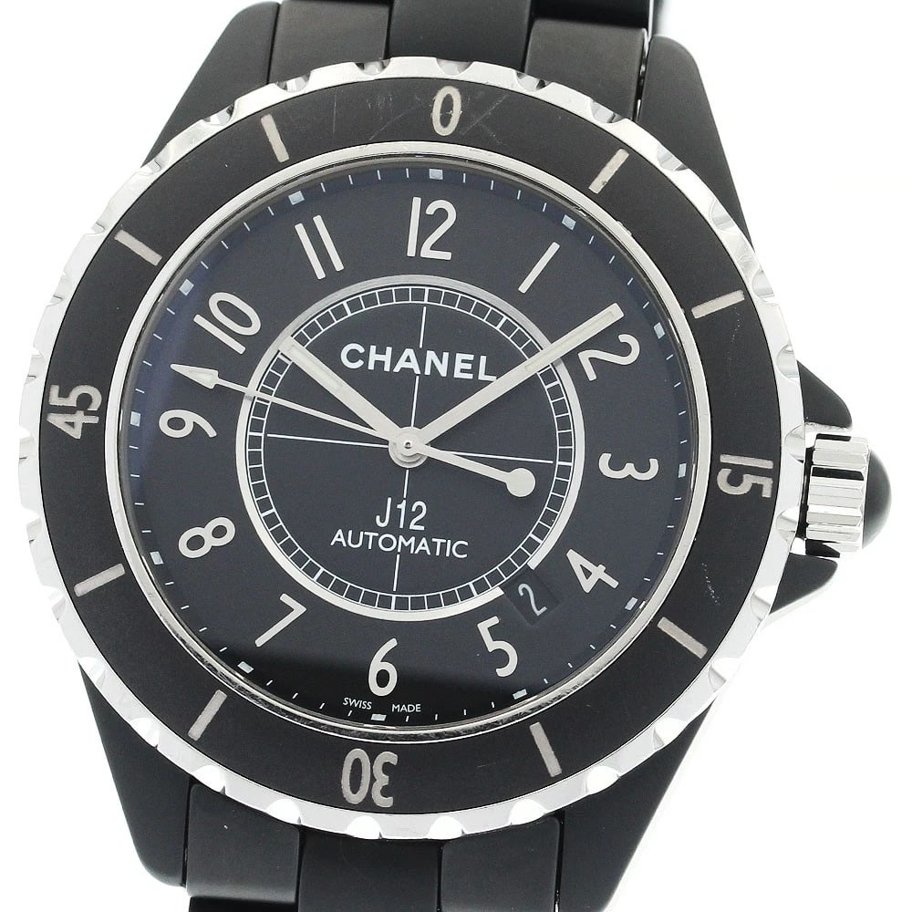 CHANEL J12 MATTE BLACK CERAMIC BLACK DIAL AUTOMATIC WATCH (1 of 4)