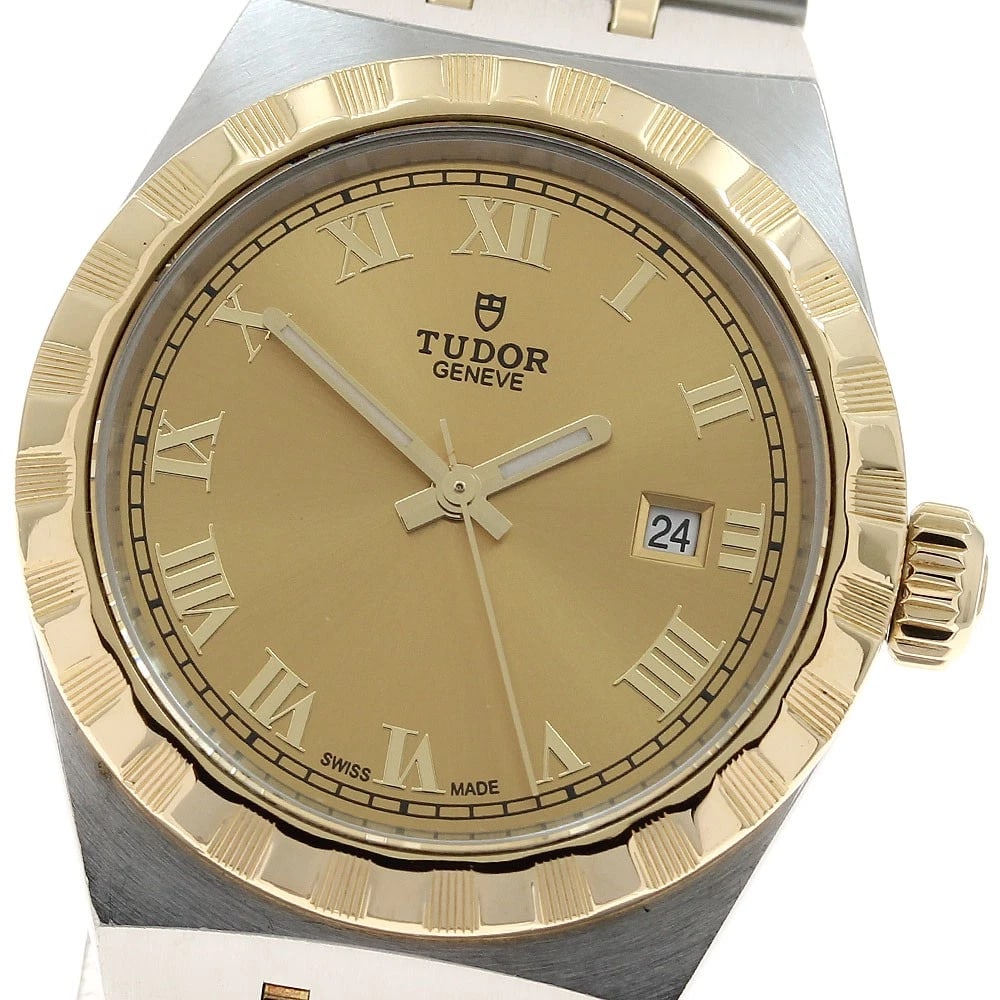 TUDOR ROYAL DATE TONE GOLD DIAL AUTOMATIC WATCH (1 of 2)