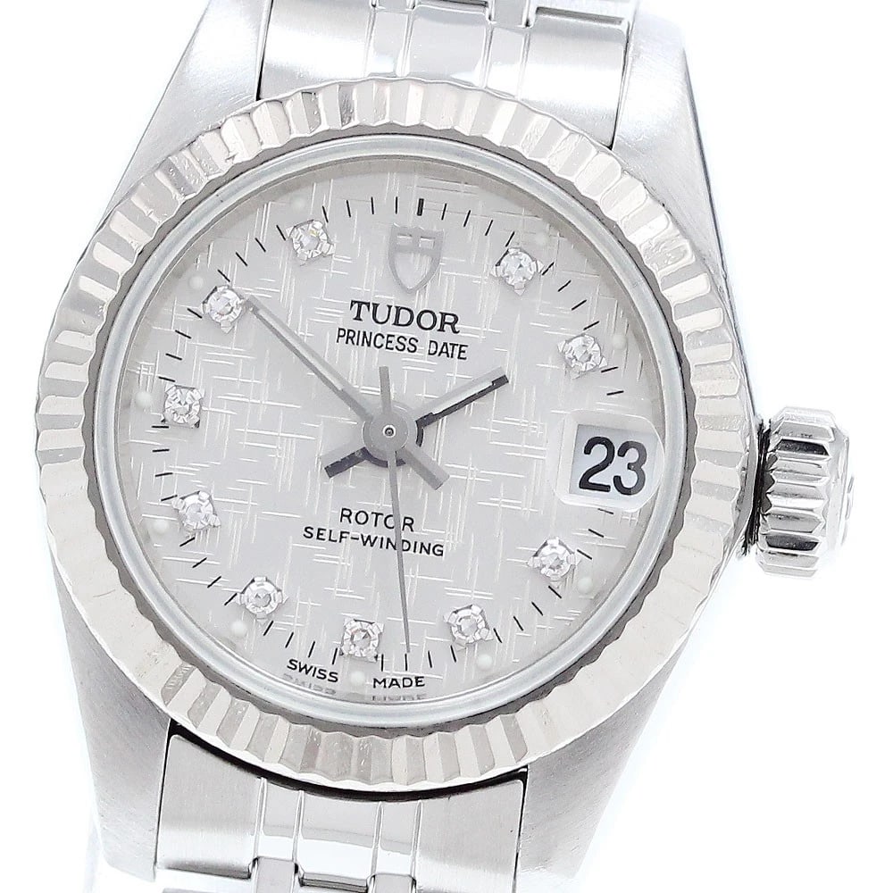 TUDOR PRINCESS DATE DIAMOND SILVER DIAL AUTOMATIC WATCH: TUDOR Princess Date diamond Silver Dial Automatic Watch Brand: TUDOR Type/Style: Wristwatch Material: Band Material Stainless Steel, Case Material Stainless Steel/WG Color: Dial Color Silver Size: