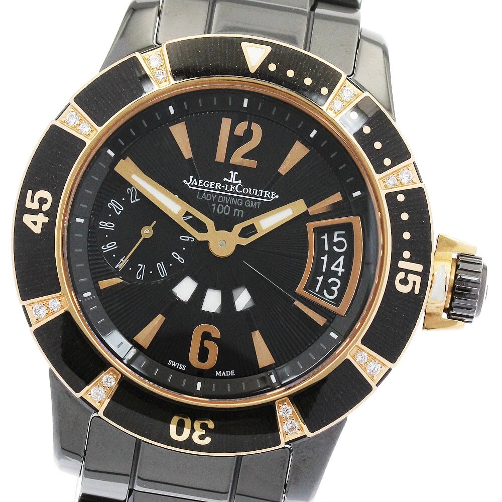 JAEGER-LECOULTRE DIVING DATE AUTOMATIC WATCH: JAEGER-LECOULTRE Diving Date Automatic Watch Brand: JAEGER-LECOULTRE Type/Style: Wristwatch Material: Band Material Ceramic / 18K Pink Gold, Case Material Ceramic / 18K Pink Gold Color: Dial Color