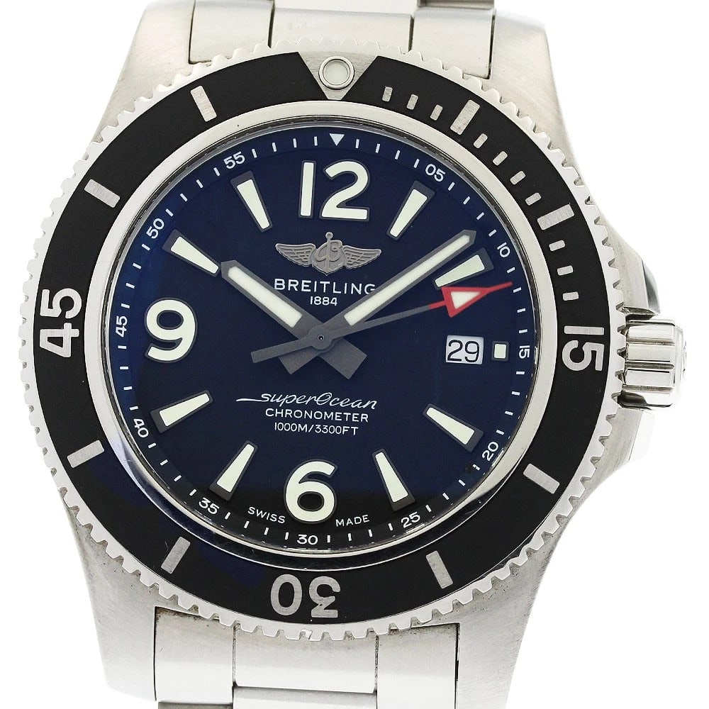 BREITLING SUPER OCEAN DATE BLACK DIAL AUTOMATIC WATCH: BREITLING Super Ocean Date Black Dial Automatic Watch Brand: BREITLING Type/Style: Wristwatch Material: Band Material Stainless Steel, Case Material Stainless Steel Color: Dial Color black Size: Case