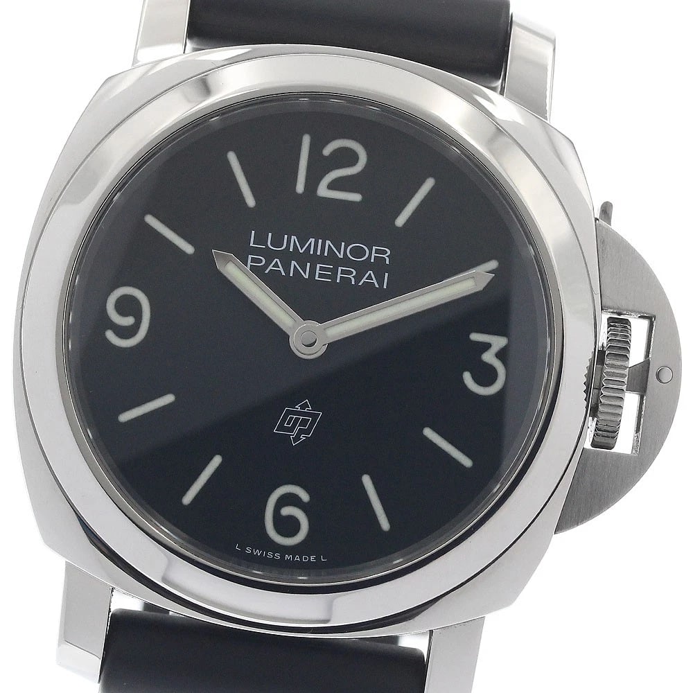 PANERAI LUMINOR BASE LOGO BLACK DIAL HAND WINDING WATCH: PANERAI Luminor Base Logo black Dial Hand Winding Watch Brand: PANERAI Type/Style: Wristwatch Material: Band Material rubber, Case Material Stainless Steel Color: Dial Color black Size: Case Size Abou
