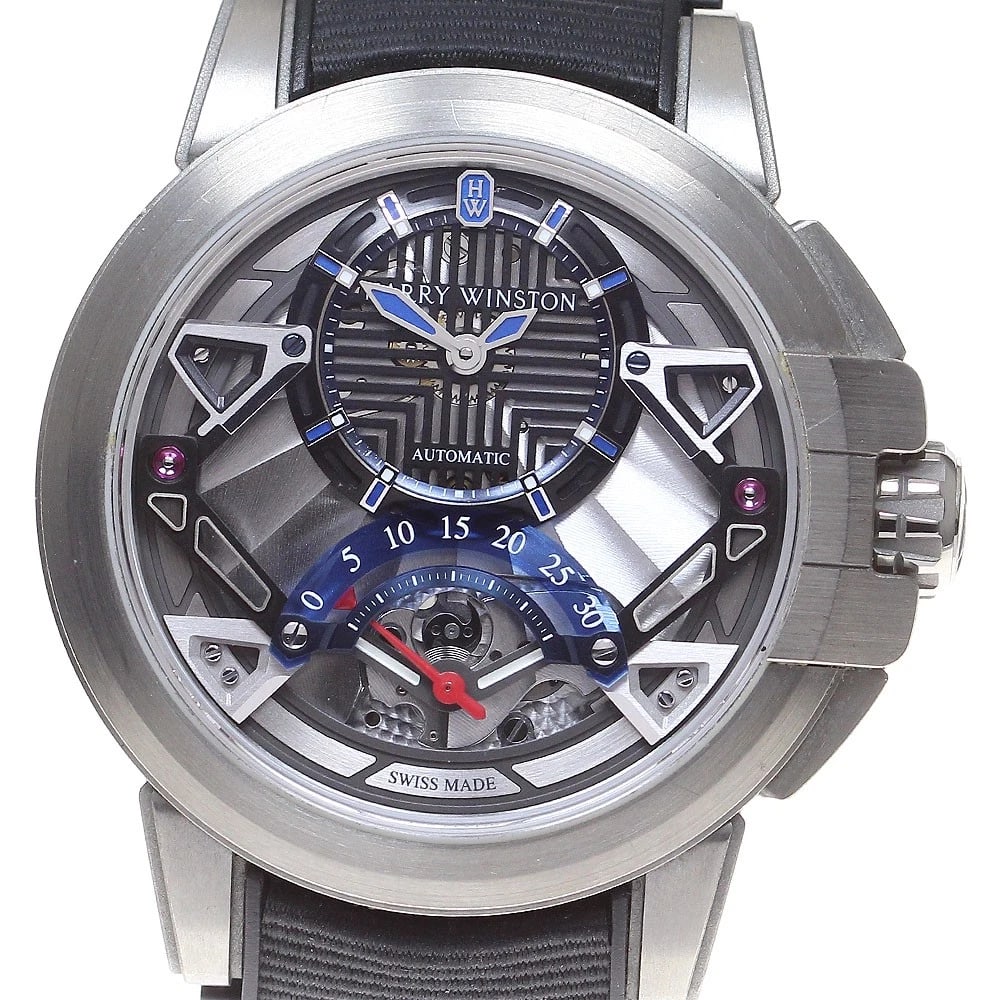 HARRY WINSTON LIMITED AUTOMATIC WATCH: HARRY WINSTON Limited Automatic Watch Brand: HARRY WINSTON Type/Style: Wristwatch Material: Band Material rubber, Case Material Therium Color: Dial Color Silver Size: Case Size About42mm (1.7inch)
