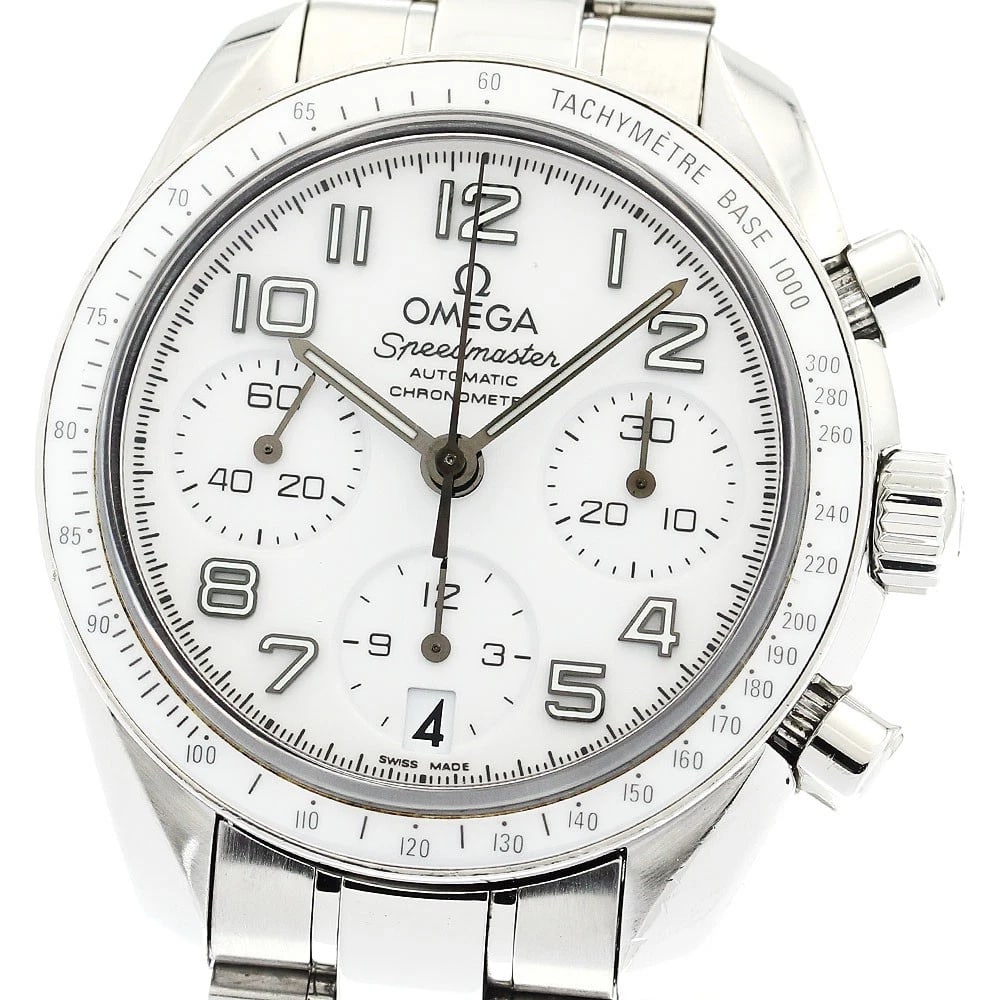OMEGA SPEEDMASTER DATE CHRONOGRAPH AUTOMATIC WATCH: OMEGA Speedmaster Date Chronograph Automatic Watch Brand: OMEGA Type/Style: Wristwatch Material: Band Material Stainless Steel, Case Material Stainless Steel Color: Dial Color white Size: Case Size Ab
