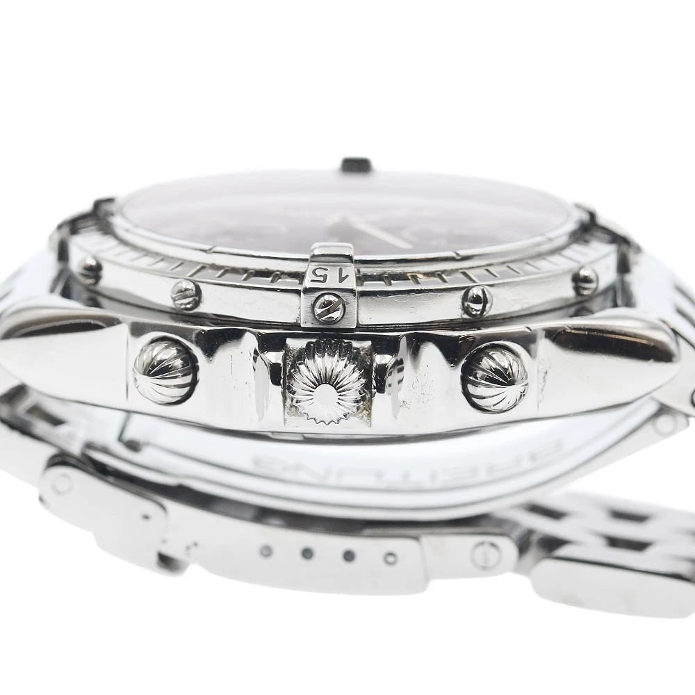 BREITLING CHRONOMDATE CHRONOGRAPH BLACK DIAL AUTOMATIC WATCH - 3