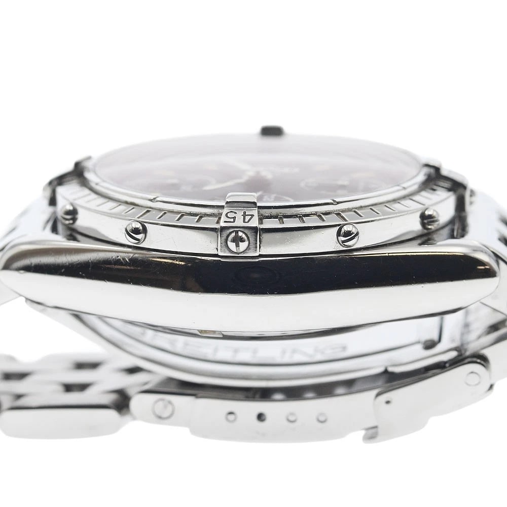 BREITLING CHRONOMDATE CHRONOGRAPH BLACK DIAL AUTOMATIC WATCH - 4