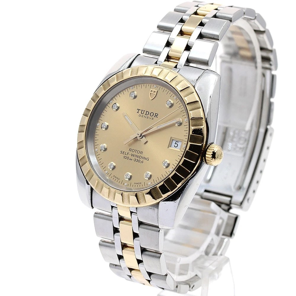 TUDOR CLASSIC DATE DIAMOND AUTOMATIC WATCH - 2
