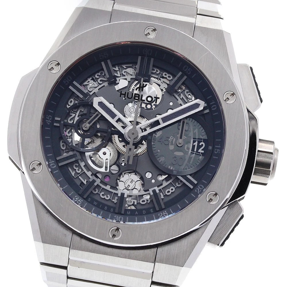 HUBLOT BIG BANG INTEGRATED TITANIUM WATCH: HUBLOT Big Bang Integrated Titanium Watch Brand: HUBLOT Type/Style: Wristwatch Material: Band Material titanium, Case Material titanium Color: Dial Color skeleton Size: Case Size About45mm (1.8inch)