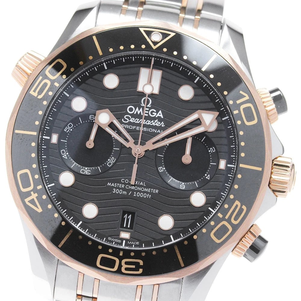 OMEGA SEAMASTER DIVER COAXIAL AUTOMATIC WATCH: OMEGA Seamaster Diver Coaxial Automatic Watch Brand: OMEGA Type/Style: Wristwatch Material: Band Material Stainless Steel/PG, Case Material Stainless Steel/PG Color: Dial Color black Size: Case Size A