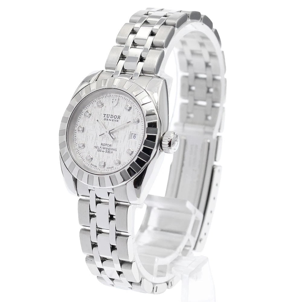 TUDOR CLASSIC DATE DIAMOND SILVER DIAL AUTOMATIC WATCH - 2