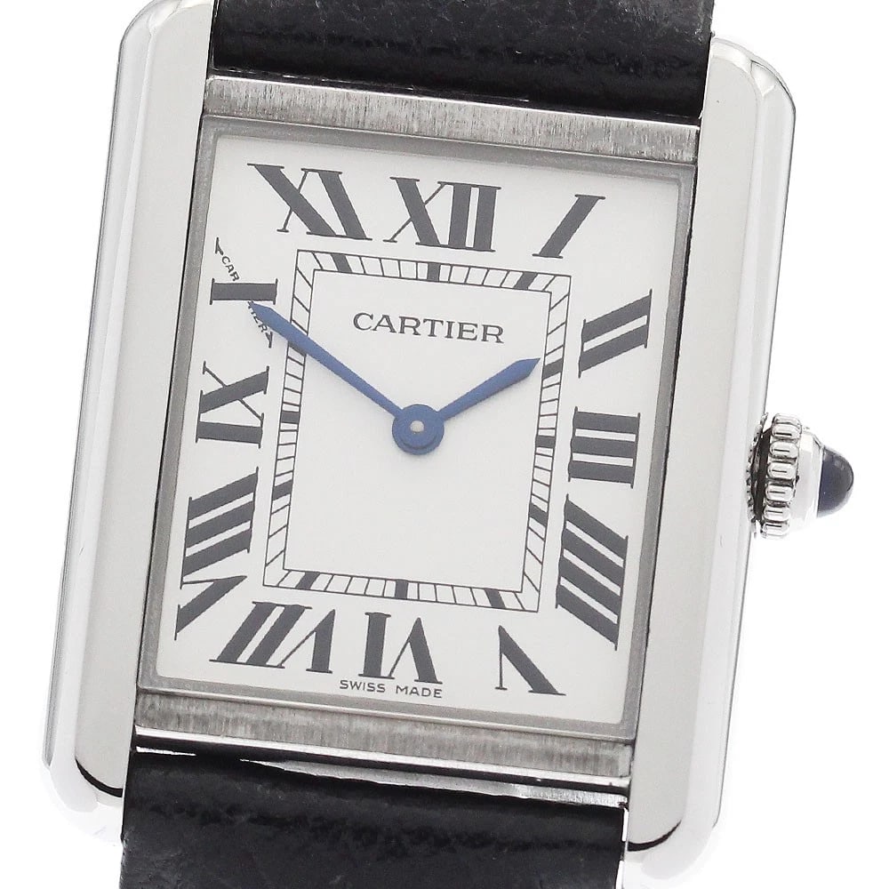 CARTIER TANK SOLO SM SILVER DIAL QUARTZ WATCH: CARTIER Tank solo SM Silver Dial Quartz Watch Brand: CARTIER Type/Style: Wristwatch Material: Band Material leather, Case Material Stainless Steel Color: Dial Color Silver Size: Case Size About24mm