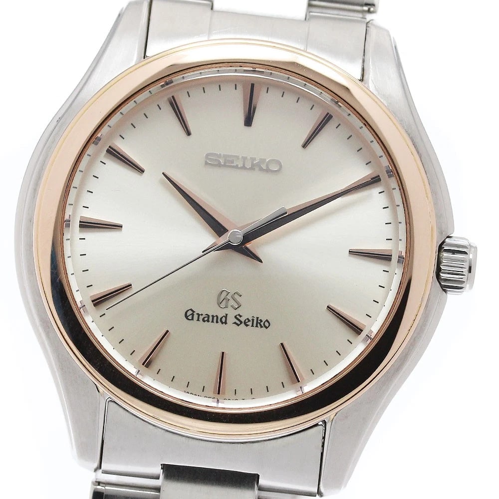 SEIKO GRAND SEIKO K18PGBEZEL SILVER DIAL QUARTZ WATCH: SEIKO Grand Seiko K18PGBezel Silver Dial Quartz Watch Brand: SEIKO Type/Style: Wristwatch Material: Band Material Stainless Steel, Case Material Stainless Steel/K18PG Color: Dial Color Silver Size: