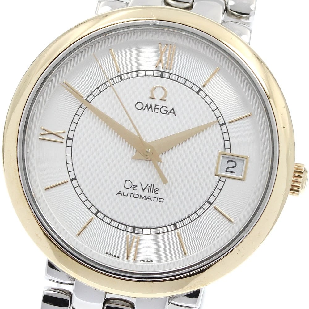 OMEGA DE VILLE PRESTIGE DATE SILVER DIAL AUTOMATIC WATCH: OMEGA De Ville Prestige Date Silver Dial Automatic Watch Brand: OMEGA Type/Style: Wristwatch Material: Band Material Stainless Steel/YG, Case Material Stainless Steel/YG Color: Dial Color Silver