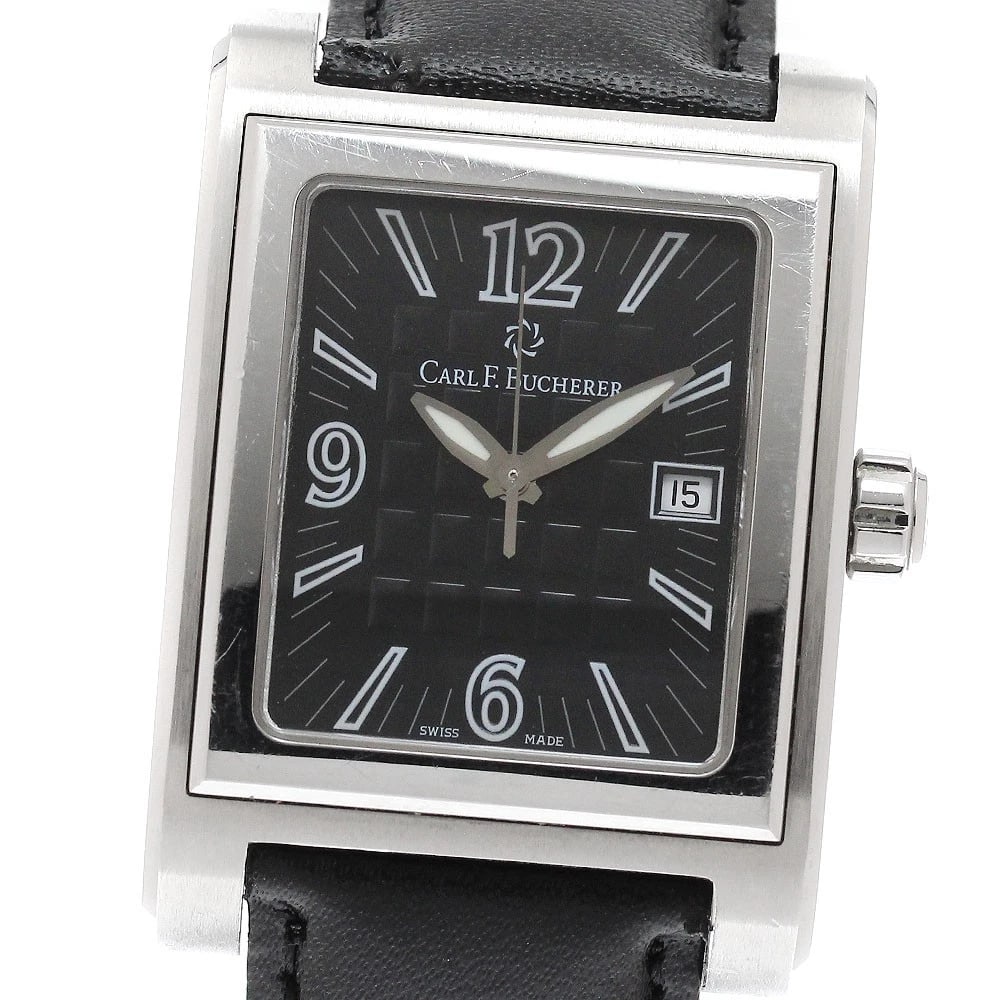 CARL F.BUCHERER ANTESEED DATE BLACK DIAL QUARTZ WATCH: CARL F.BUCHERER Anteseed Date black Dial Quartz Watch Brand: CARL F.BUCHERER Type/Style: Wristwatch Material: Band Material leather, Case Material Stainless Steel Color: Dial Color black Size: Case