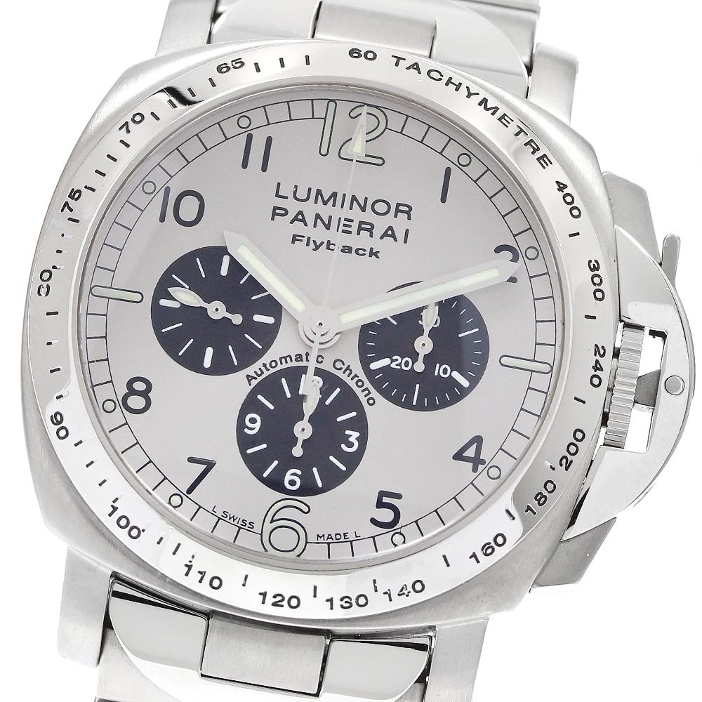 PANERAI LUMINOR CHRONOGRAPH FLYBACK LIMITED AUTOMATIC WATCH: PANERAI Luminor Chronograph Flyback Limited Automatic Watch Brand: PANERAI Type/Style: Wristwatch Material: Band Material Titanium / Stainless Steel, Case Material Titanium / Stainless Steel Color: