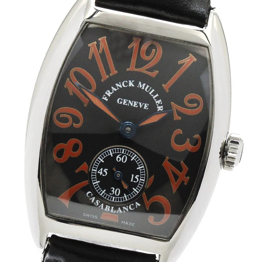 FRANCK MULLER CASABLANCA SAHARA HAND WINDING WATCH: FRANCK MULLER Casablanca Sahara Hand Winding Watch Brand: FRANCK MULLER Type/Style: Wristwatch Material: Band Material leather, Case Material Stainless Steel Color: Dial Color black Size: Case Size