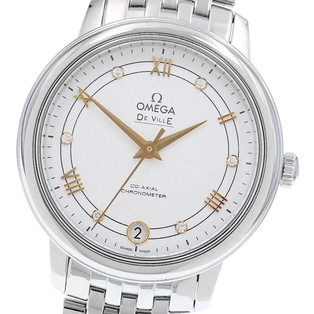 OMEGA DE VILLE CO-AXIAL DATE AUTOMATIC WATCH: OMEGA De Ville Co-Axial Date Automatic Watch Brand: OMEGA Type/Style: Wristwatch Material: Band Material Stainless Steel, Case Material Stainless Steel Color: Dial Color Silver Size: Case Size About33