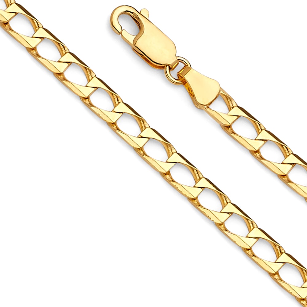 14KY SQUARE CURB CHAIN: 14KY Square Curb Chain Material Type : 14k Gold Material Color : Yellow Avg. Weight: 6.99 Gr. Size: Length : 8 inch, Width 4.1mm Accessories: None Notice: When purchasing pre-owned goods, please