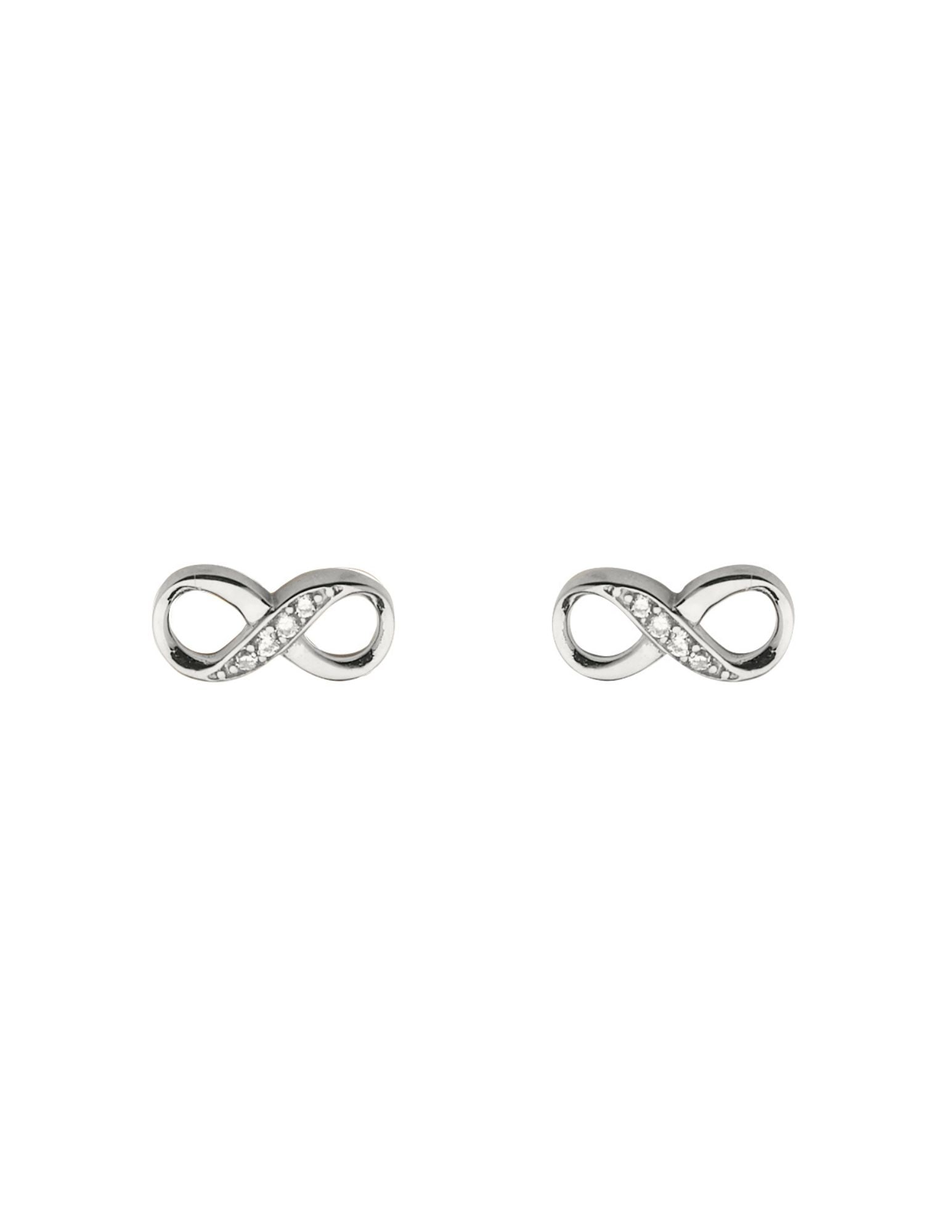 14KW CZ INFINITY EARRINGS WITH PUSH BACK - 3