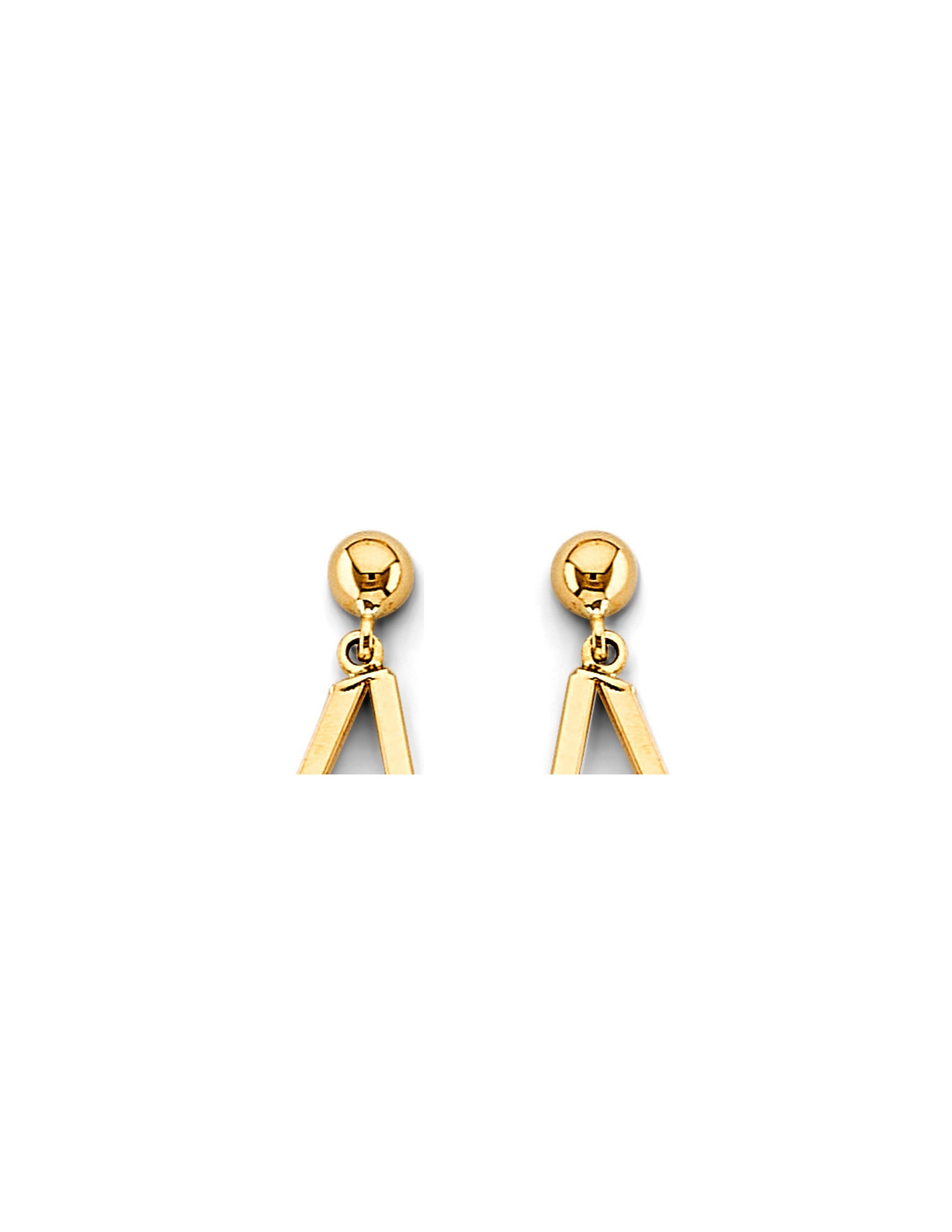 14KY DANGLING TRIANGLE EARRINGS - 3