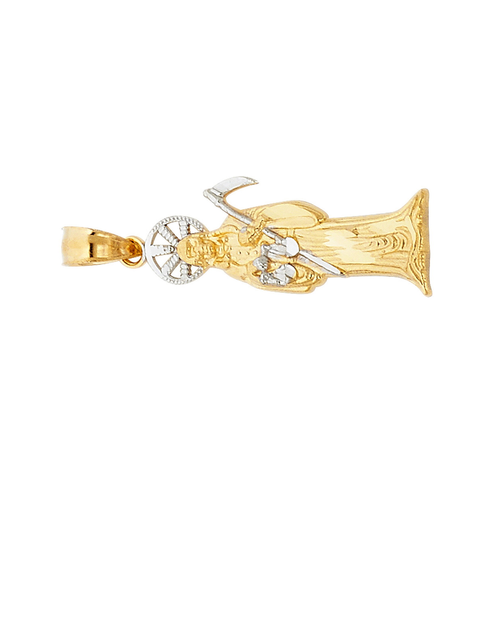 14K 2T SANTA MUERTE PENDANT - 3