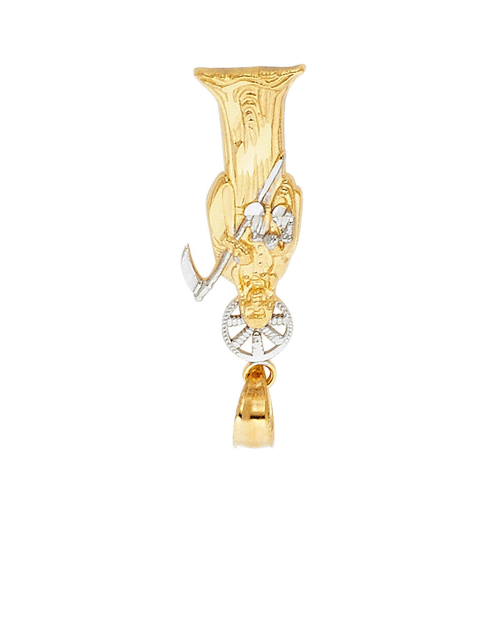 14K 2T SANTA MUERTE PENDANT - 4