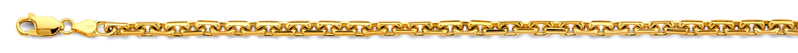 14KY SOLID DC CABLE CHAIN: 14KY Solid DC Cable Chain Material Type : 14k Gold Material Color : Yellow Avg. Weight: 13.64 Gr. Size: Length : 8.5 inch, Width 3.5mm Accessories: None Notice: When purchasing pre-owned goods,